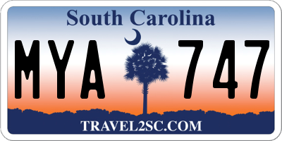 SC license plate MYA747