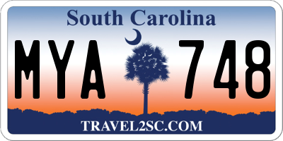 SC license plate MYA748