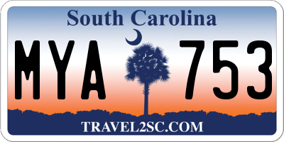 SC license plate MYA753