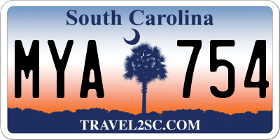 SC license plate MYA754