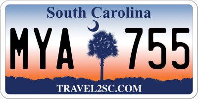 SC license plate MYA755