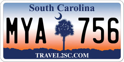 SC license plate MYA756
