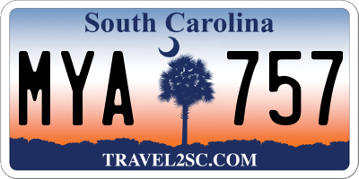 SC license plate MYA757
