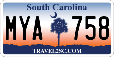 SC license plate MYA758