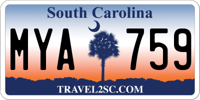 SC license plate MYA759