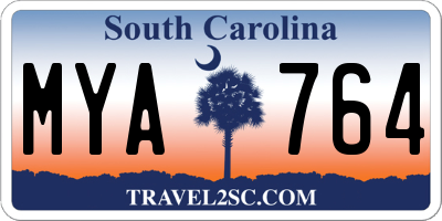 SC license plate MYA764