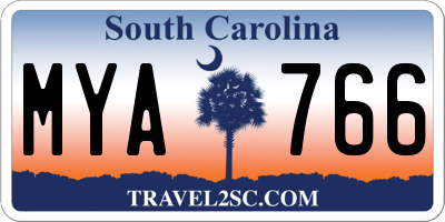 SC license plate MYA766