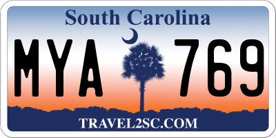SC license plate MYA769