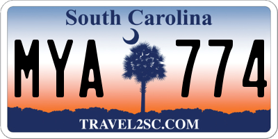 SC license plate MYA774