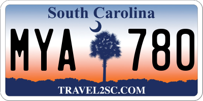 SC license plate MYA780