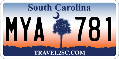 SC license plate MYA781