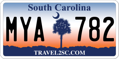 SC license plate MYA782
