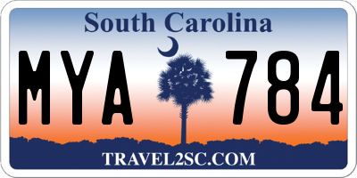 SC license plate MYA784