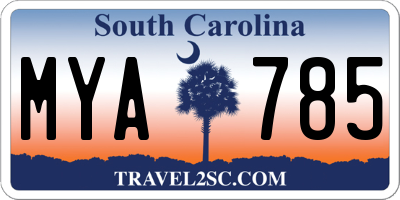 SC license plate MYA785