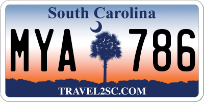 SC license plate MYA786