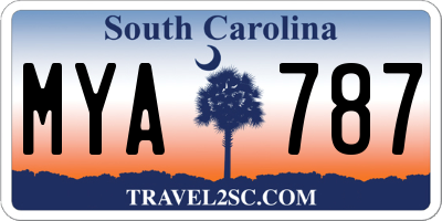 SC license plate MYA787