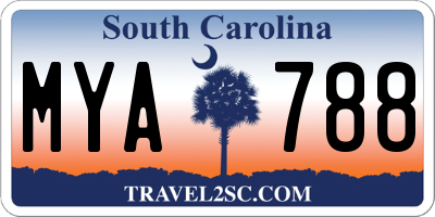 SC license plate MYA788