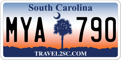SC license plate MYA790