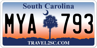 SC license plate MYA793