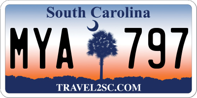 SC license plate MYA797