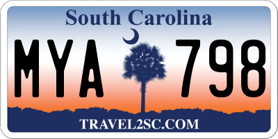 SC license plate MYA798