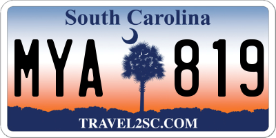 SC license plate MYA819