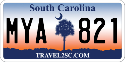 SC license plate MYA821