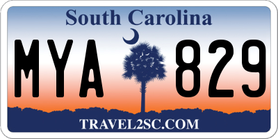 SC license plate MYA829
