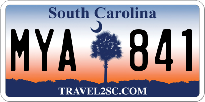 SC license plate MYA841