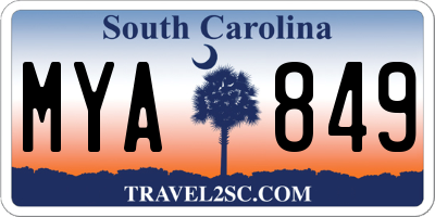 SC license plate MYA849