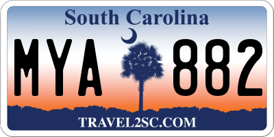 SC license plate MYA882