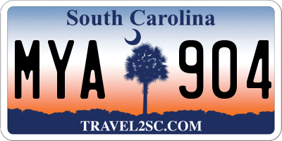 SC license plate MYA904
