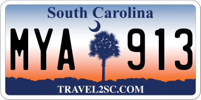 SC license plate MYA913