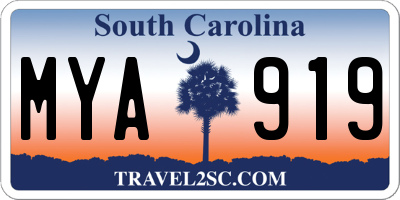 SC license plate MYA919