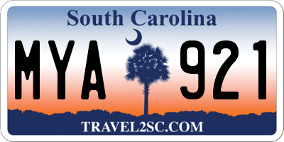 SC license plate MYA921