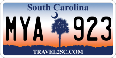 SC license plate MYA923