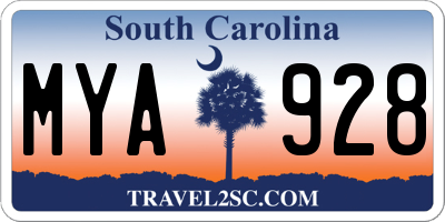 SC license plate MYA928