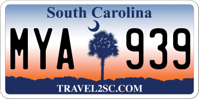 SC license plate MYA939