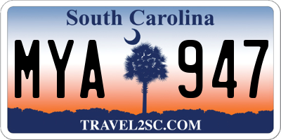 SC license plate MYA947