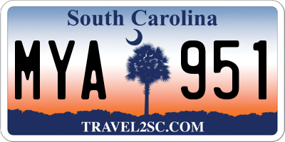 SC license plate MYA951