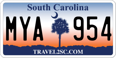 SC license plate MYA954