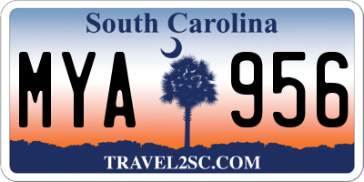 SC license plate MYA956
