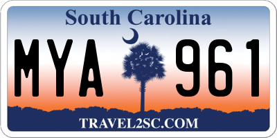 SC license plate MYA961