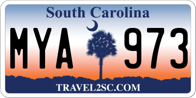 SC license plate MYA973
