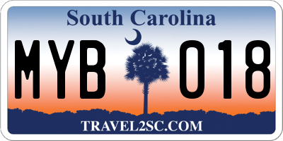 SC license plate MYB018