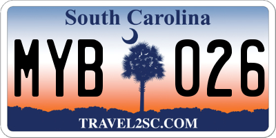 SC license plate MYB026