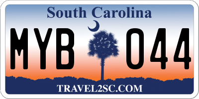 SC license plate MYB044