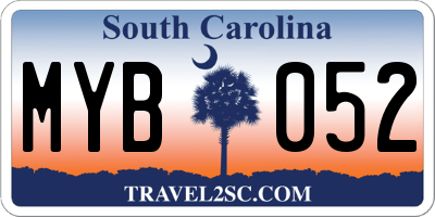 SC license plate MYB052