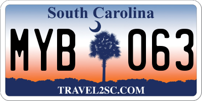 SC license plate MYB063