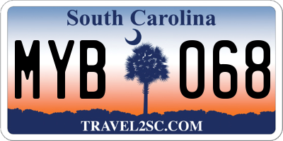 SC license plate MYB068